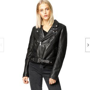 Blk Dnm WKL201 LEATHER JACKET 1,Small Black REG